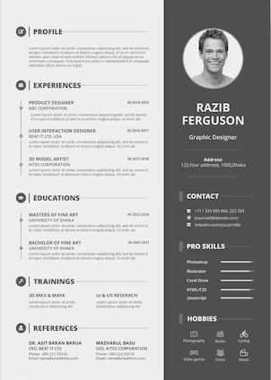 Creative Resume CV Curriculum vitae Template Design