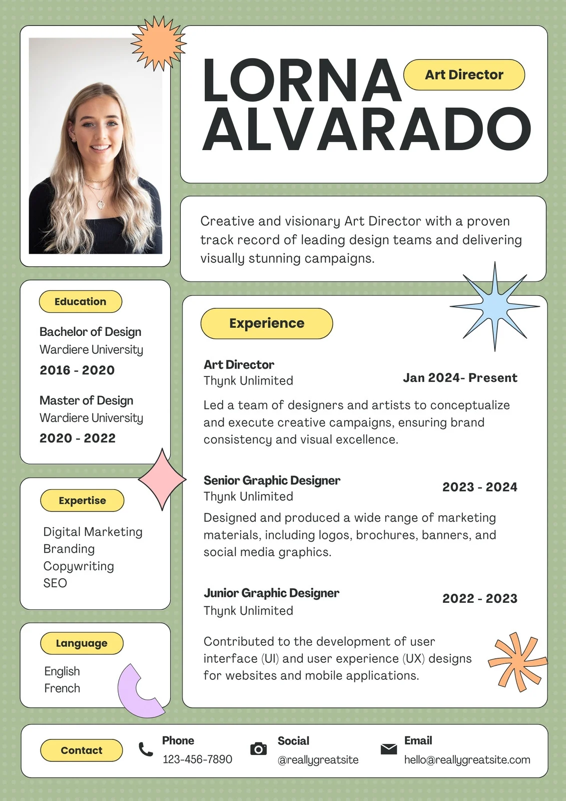 Vibrant Colorful Lines Modern Creative Art Designer CV Resume