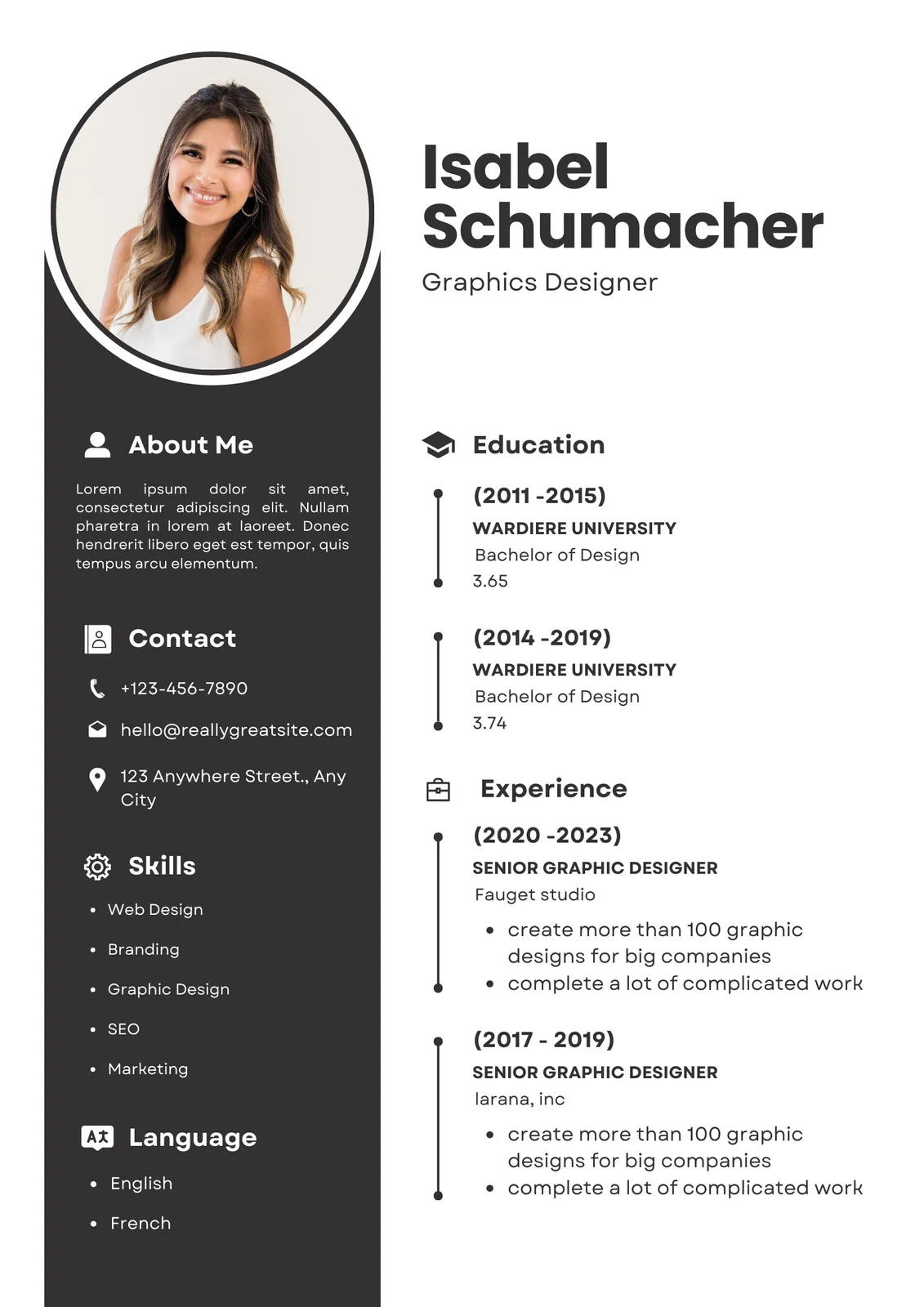 Modern Minimalist CV Resume