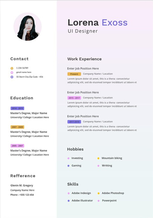 Clean and modern resume or cv template