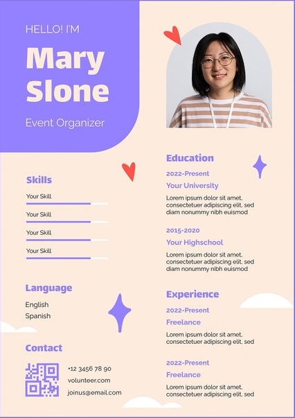 Flat design volunteer template design